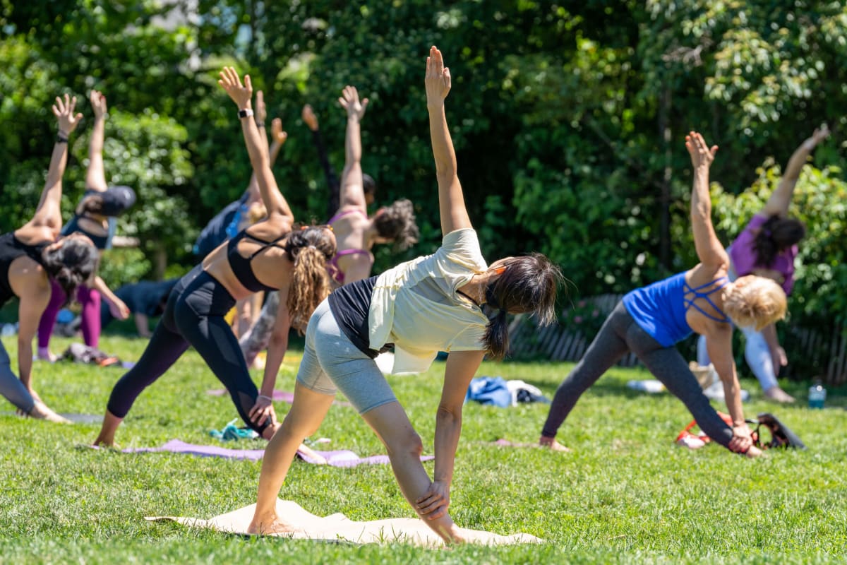 Sunset Yoga at Brooklyn Bridge Park